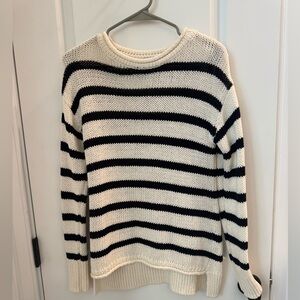 Hiho Women’s Relaxed Crew Sweater Nautical Stripe Light Weight Chunky never worn